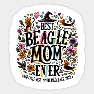 Best Beagle Mom Ever Distressed  funny Sticker